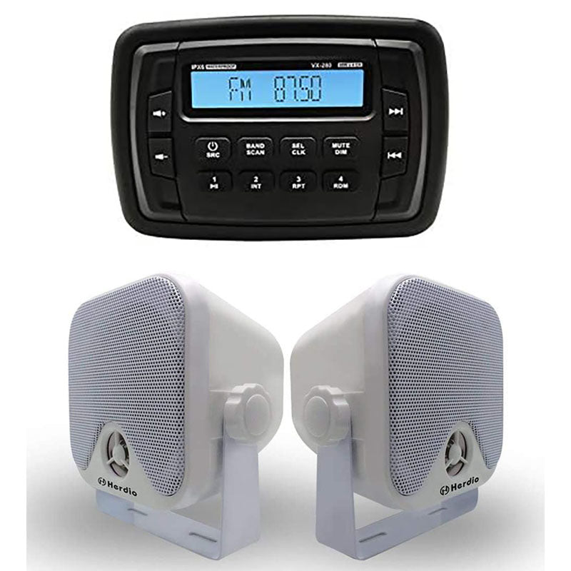 UTV Bluetooth Receiver Speaker Kit + 4 Waterproof Speakers
