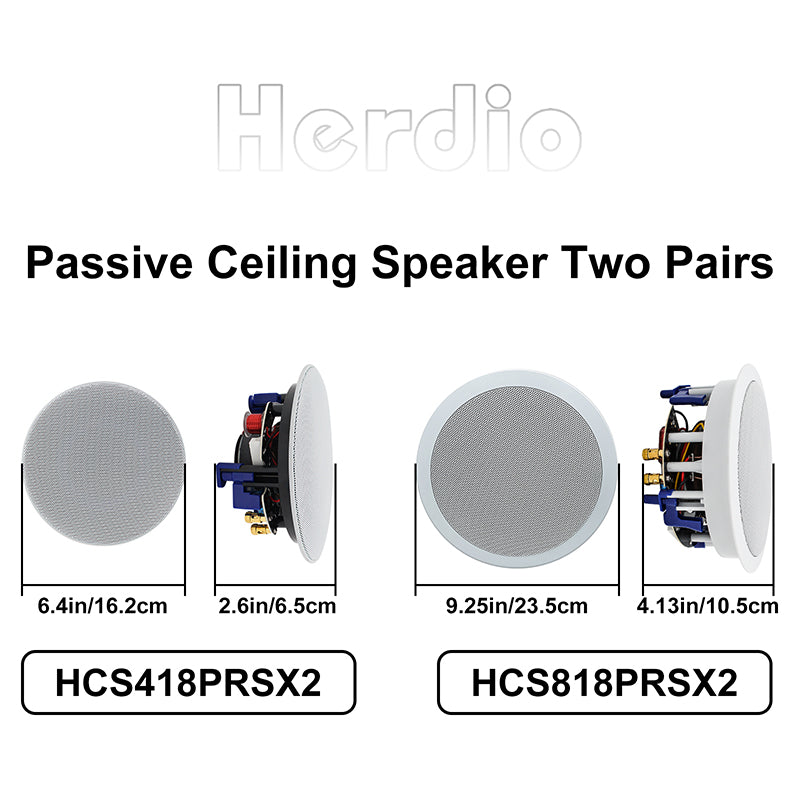 Herdio 4" Ceiling Speakers Wired 320 Watts for Home Audio