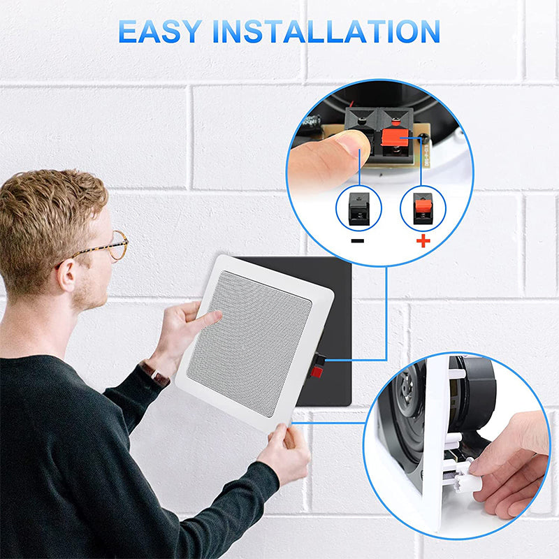 Herdio 5.25" In-Wall Bluetooth Speakers 160 Watts 2-way Sound System