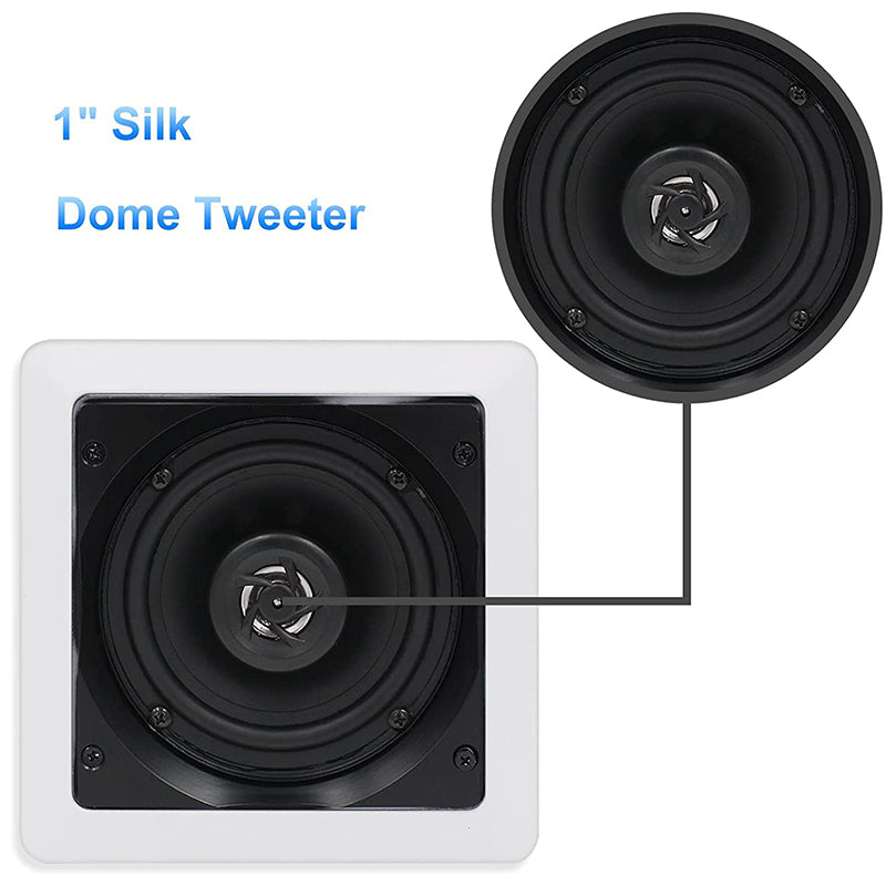 Herdio 5.25" In-Wall Bluetooth Speakers 160 Watts 2-way Sound System