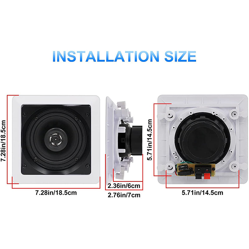 Herdio 5.25" In-Wall Bluetooth Speakers 160 Watts 2-way Sound System