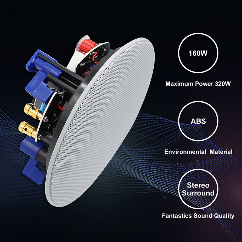 Herdio 4" Ceiling Speakers Wired 320 Watts for Home Audio