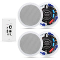 Herdio 5.25" Bluetooth Ceiling Speakers 600W | 2-Way Flush & Wall Mount Home Theater & Office (4-Pack)