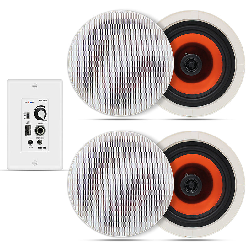6.5" Ceiling Speakers 600 Watts HCS628-16BT-4CH(4 Speakers) - Herdio