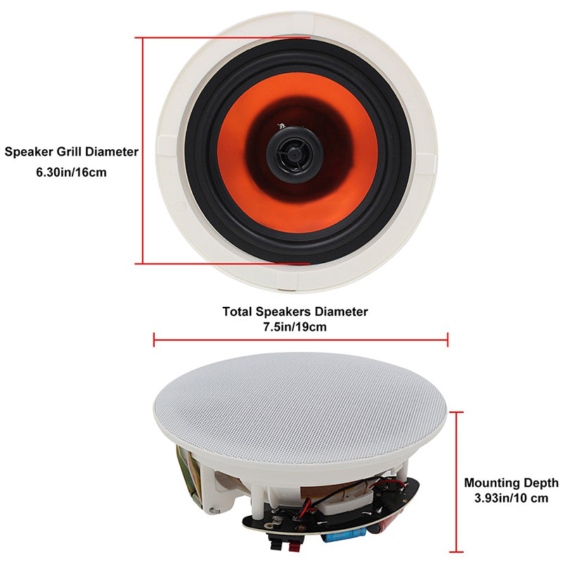 Herdio 6.5" In-Ceiling Speakers 600 Watts for Perfect Sound